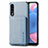 Coque Ultra Fine Silicone Souple Housse Etui avec Aimante Magnetique S01D pour Samsung Galaxy A30S Bleu