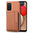 Coque Ultra Fine Silicone Souple Housse Etui avec Aimante Magnetique S01D pour Samsung Galaxy M02s Marron