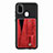 Coque Ultra Fine Silicone Souple Housse Etui avec Aimante Magnetique S01D pour Samsung Galaxy M21 Rouge