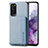 Coque Ultra Fine Silicone Souple Housse Etui avec Aimante Magnetique S01D pour Samsung Galaxy S20 Bleu