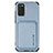 Coque Ultra Fine Silicone Souple Housse Etui avec Aimante Magnetique S02D pour Samsung Galaxy A02s Bleu