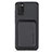 Coque Ultra Fine Silicone Souple Housse Etui avec Aimante Magnetique S02D pour Samsung Galaxy A02s Noir