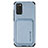Coque Ultra Fine Silicone Souple Housse Etui avec Aimante Magnetique S02D pour Samsung Galaxy A03s Bleu