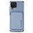 Coque Ultra Fine Silicone Souple Housse Etui avec Aimante Magnetique S02D pour Samsung Galaxy A12 Nacho Bleu