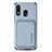 Coque Ultra Fine Silicone Souple Housse Etui avec Aimante Magnetique S02D pour Samsung Galaxy A20 Bleu