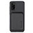 Coque Ultra Fine Silicone Souple Housse Etui avec Aimante Magnetique S02D pour Samsung Galaxy A41 Noir