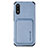 Coque Ultra Fine Silicone Souple Housse Etui avec Aimante Magnetique S02D pour Samsung Galaxy M02 Bleu