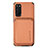 Coque Ultra Fine Silicone Souple Housse Etui avec Aimante Magnetique S02D pour Samsung Galaxy S20 Marron