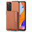 Coque Ultra Fine Silicone Souple Housse Etui avec Aimante Magnetique S02D pour Xiaomi Redmi Note 11 Pro 4G Marron