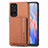 Coque Ultra Fine Silicone Souple Housse Etui avec Aimante Magnetique S02D pour Xiaomi Redmi Note 11S 5G Marron