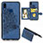 Coque Ultra Fine Silicone Souple Housse Etui avec Aimante Magnetique S03D pour Samsung Galaxy A10s Bleu