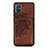 Coque Ultra Fine Silicone Souple Housse Etui avec Aimante Magnetique S03D pour Samsung Galaxy A51 5G Marron