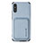 Coque Ultra Fine Silicone Souple Housse Etui avec Aimante Magnetique S03D pour Xiaomi Redmi 9AT Bleu