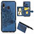 Coque Ultra Fine Silicone Souple Housse Etui avec Aimante Magnetique S04D pour Samsung Galaxy A20 Bleu