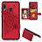 Coque Ultra Fine Silicone Souple Housse Etui avec Aimante Magnetique S04D pour Samsung Galaxy A20 Rouge