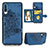 Coque Ultra Fine Silicone Souple Housse Etui avec Aimante Magnetique S04D pour Samsung Galaxy A30S Bleu