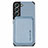 Coque Ultra Fine Silicone Souple Housse Etui avec Aimante Magnetique S04D pour Samsung Galaxy S21 5G Bleu