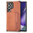 Coque Ultra Fine Silicone Souple Housse Etui avec Aimante Magnetique S04D pour Samsung Galaxy S21 Ultra 5G Marron