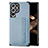 Coque Ultra Fine Silicone Souple Housse Etui avec Aimante Magnetique S04D pour Samsung Galaxy S24 Ultra 5G Bleu