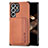 Coque Ultra Fine Silicone Souple Housse Etui avec Aimante Magnetique S04D pour Samsung Galaxy S24 Ultra 5G Marron