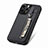 Coque Ultra Fine Silicone Souple Housse Etui avec Aimante Magnetique S05D pour Apple iPhone 13 Pro Max Noir