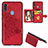 Coque Ultra Fine Silicone Souple Housse Etui avec Aimante Magnetique S05D pour Samsung Galaxy A11 Rouge