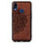 Coque Ultra Fine Silicone Souple Housse Etui avec Aimante Magnetique S05D pour Samsung Galaxy M01s Marron