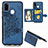 Coque Ultra Fine Silicone Souple Housse Etui avec Aimante Magnetique S05D pour Samsung Galaxy M30s Bleu