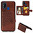 Coque Ultra Fine Silicone Souple Housse Etui avec Aimante Magnetique S05D pour Samsung Galaxy M31 Prime Edition Marron