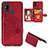 Coque Ultra Fine Silicone Souple Housse Etui avec Aimante Magnetique S05D pour Samsung Galaxy M31 Rouge