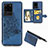 Coque Ultra Fine Silicone Souple Housse Etui avec Aimante Magnetique S05D pour Samsung Galaxy S20 Ultra 5G Bleu