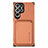 Coque Ultra Fine Silicone Souple Housse Etui avec Aimante Magnetique S05D pour Samsung Galaxy S24 Ultra 5G Orange