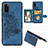 Coque Ultra Fine Silicone Souple Housse Etui avec Aimante Magnetique S06D pour Samsung Galaxy A41 Bleu