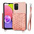 Coque Ultra Fine Silicone Souple Housse Etui avec Aimante Magnetique S07D pour Samsung Galaxy A02s Rose