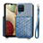 Coque Ultra Fine Silicone Souple Housse Etui avec Aimante Magnetique S08D pour Samsung Galaxy A12 Bleu
