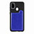 Coque Ultra Fine Silicone Souple Housse Etui avec Aimante Magnetique S08D pour Samsung Galaxy M21 Bleu