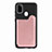 Coque Ultra Fine Silicone Souple Housse Etui avec Aimante Magnetique S08D pour Samsung Galaxy M21 Or Rose