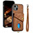 Coque Ultra Fine Silicone Souple Housse Etui avec Aimante Magnetique S09D pour Apple iPhone 13 Marron