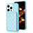 Coque Ultra Fine Silicone Souple Housse Etui avec Aimante Magnetique S10D pour Apple iPhone 13 Pro Max Bleu Ciel