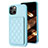 Coque Ultra Fine Silicone Souple Housse Etui avec Aimante Magnetique S10D pour Apple iPhone 15 Bleu Ciel