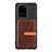 Coque Ultra Fine Silicone Souple Housse Etui avec Aimante Magnetique S12D pour Samsung Galaxy S20 Ultra Marron