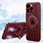 Coque Ultra Fine Silicone Souple Housse Etui avec Mag-Safe Magnetic Magnetique AC1 pour Apple iPhone 13 Pro Max Rouge