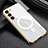 Coque Ultra Fine Silicone Souple Housse Etui avec Mag-Safe Magnetic Magnetique AC1 pour Samsung Galaxy S22 Plus 5G Blanc