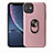 Coque Ultra Fine Silicone Souple Housse Etui avec Support Bague Anneau Aimante Magnetique A01 pour Apple iPhone 11 Or Rose