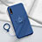 Coque Ultra Fine Silicone Souple Housse Etui avec Support Bague Anneau Aimante Magnetique A01 pour Huawei Enjoy 10 Bleu