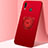 Coque Ultra Fine Silicone Souple Housse Etui avec Support Bague Anneau Aimante Magnetique A01 pour Huawei Honor 10 Lite Rouge