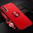 Coque Ultra Fine Silicone Souple Housse Etui avec Support Bague Anneau Aimante Magnetique A01 pour Huawei Honor 9X Pro Rouge