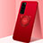 Coque Ultra Fine Silicone Souple Housse Etui avec Support Bague Anneau Aimante Magnetique A01 pour Huawei Nova 7 5G Rouge