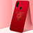 Coque Ultra Fine Silicone Souple Housse Etui avec Support Bague Anneau Aimante Magnetique A01 pour Huawei P30 Lite Rouge