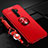 Coque Ultra Fine Silicone Souple Housse Etui avec Support Bague Anneau Aimante Magnetique A01 pour Oppo A11 Rouge